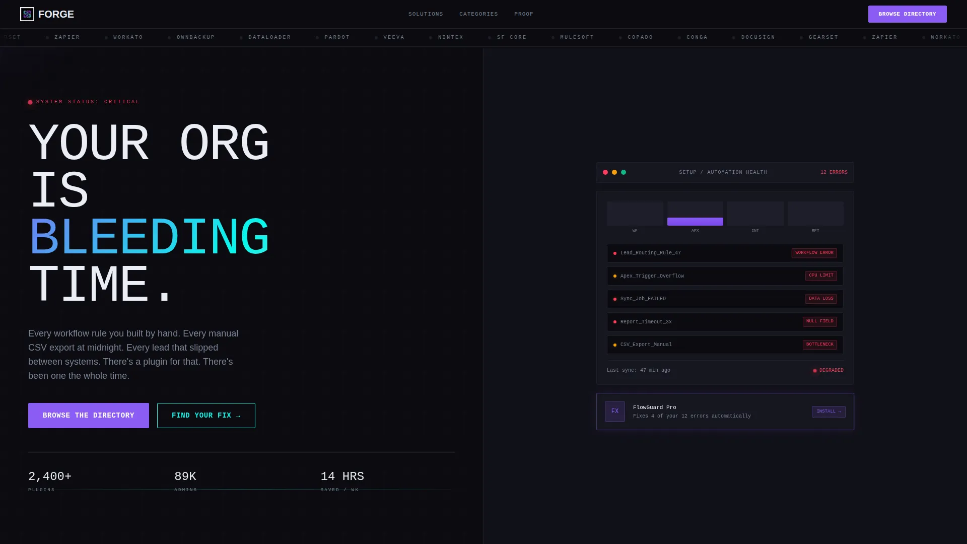 Salesforce Plugin Directory Landing Page Template