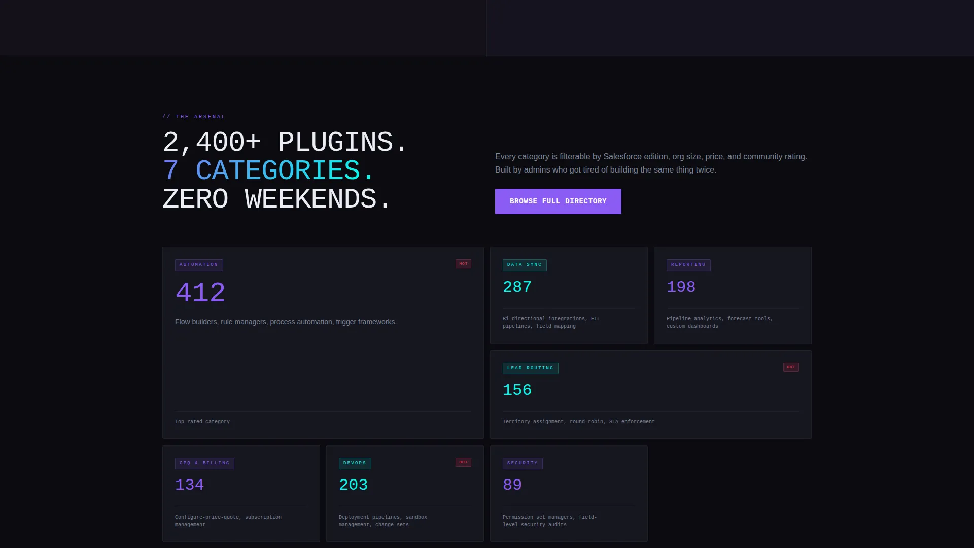 Salesforce Plugin Directory Landing Page Template