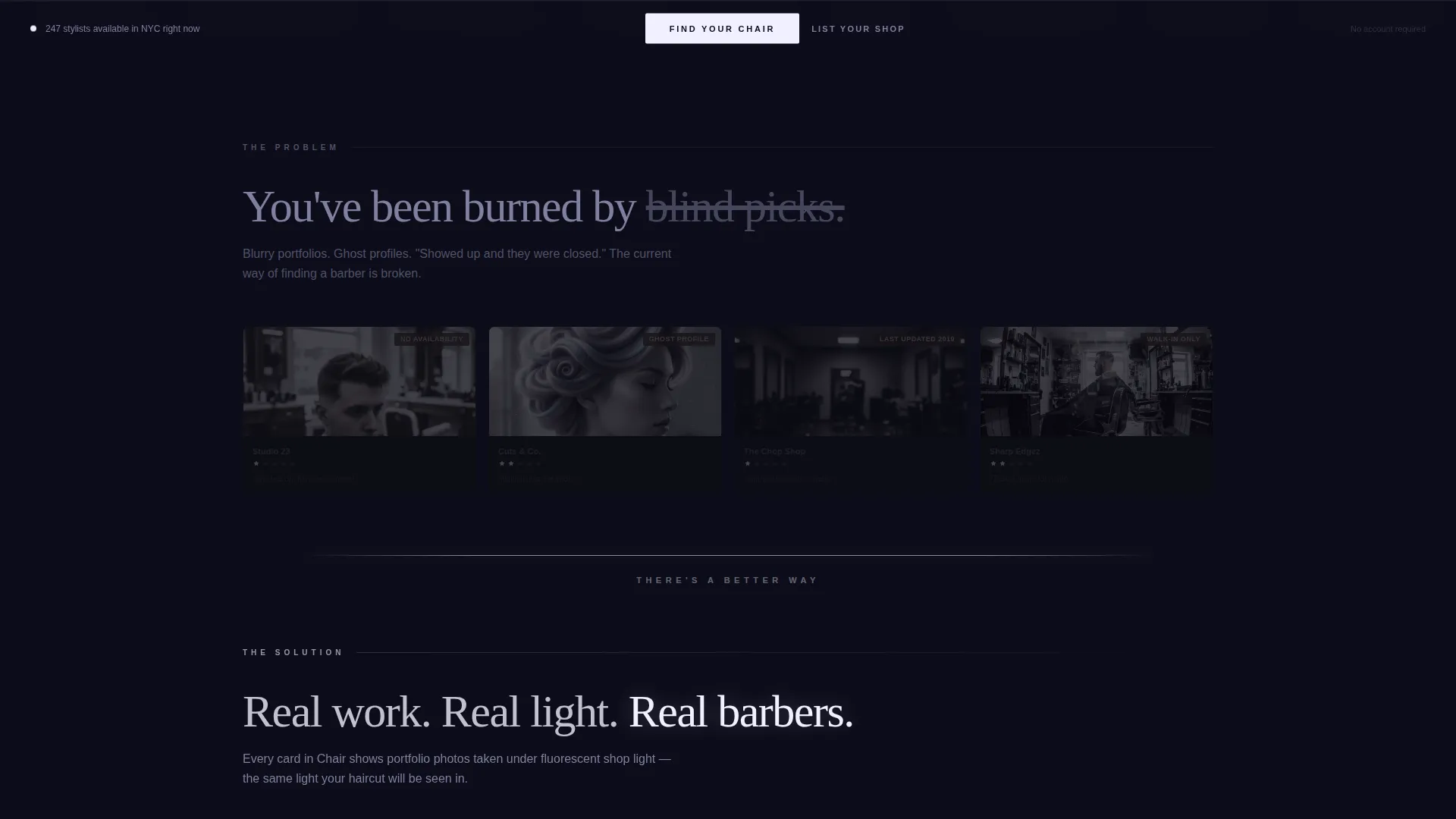 Sleek Barbershop Directory Landing Page Template