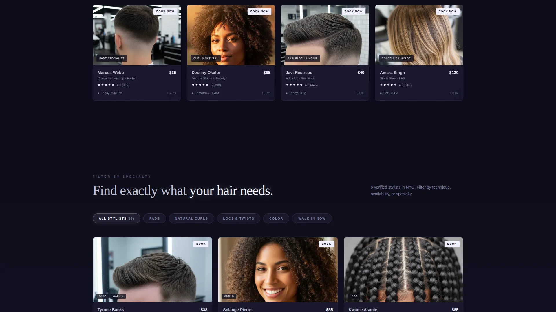 Sleek Barbershop Directory Landing Page Template
