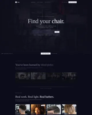 Sleek Barbershop Directory Landing Page Template