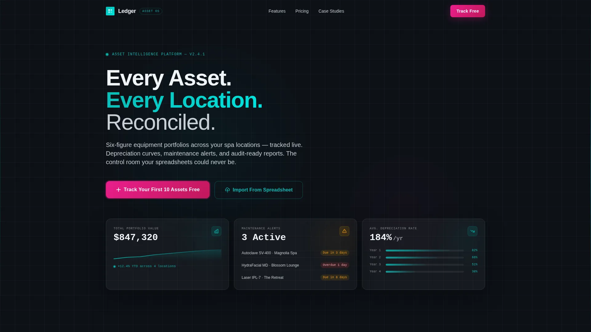 Salon & Spa Asset Management Landing Page Template