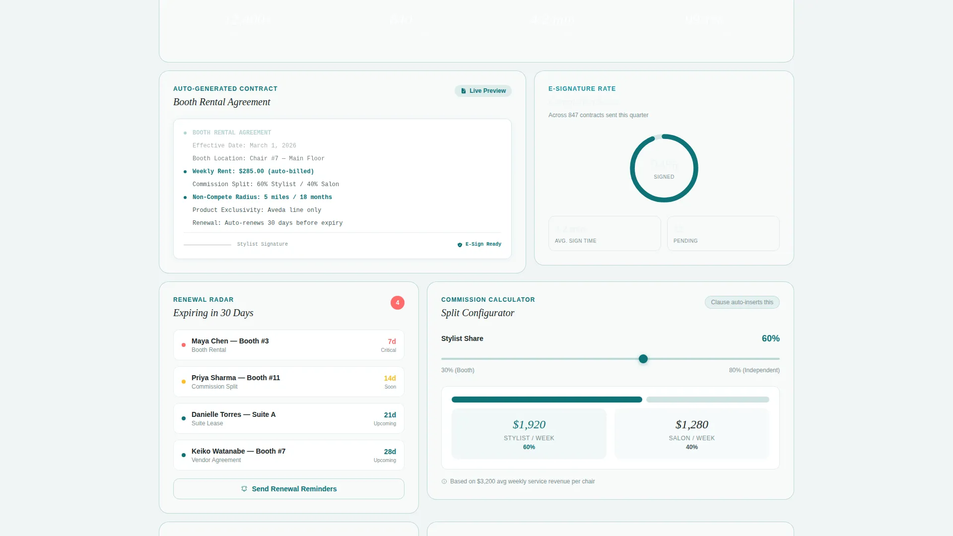 Salon & Spa Contract Management Landing Page Template