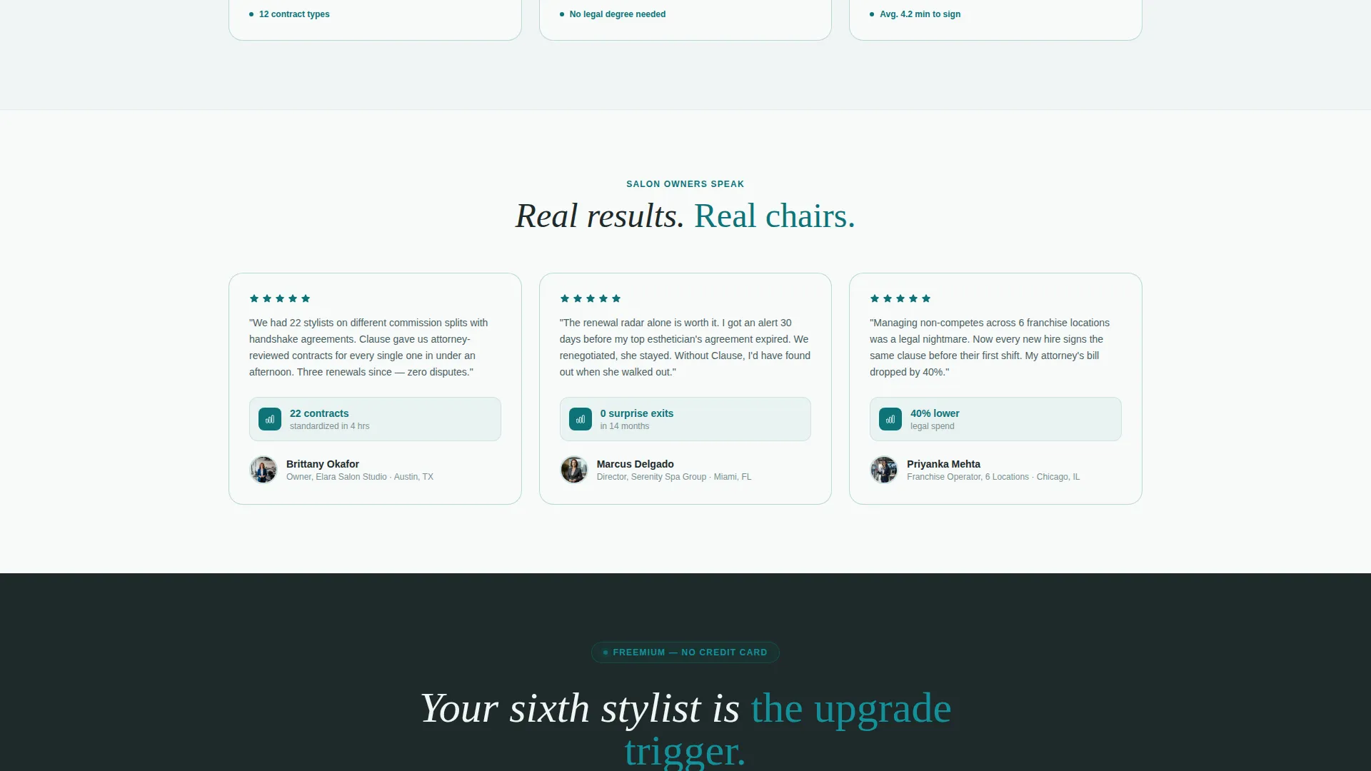 Salon & Spa Contract Management Landing Page Template