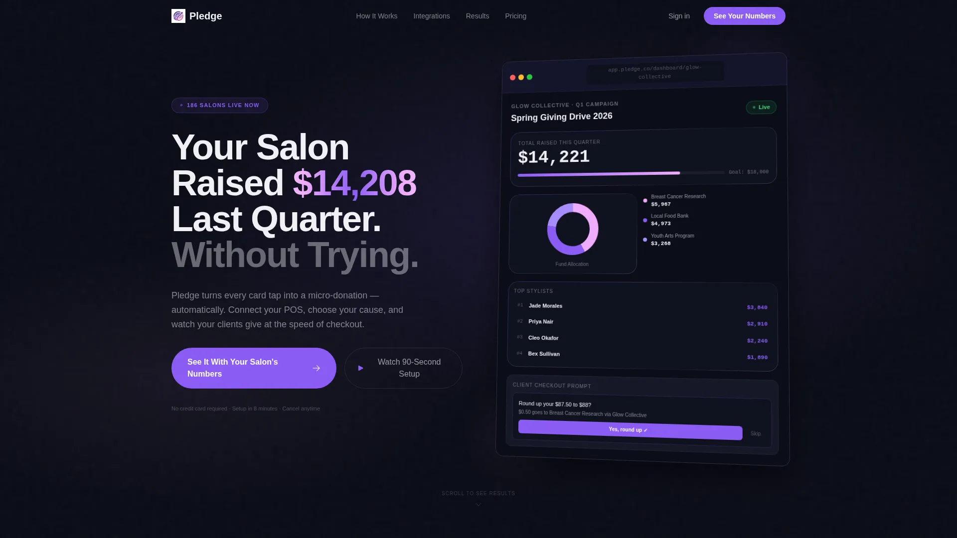 Salon & Spa Donor Management Landing Page Template