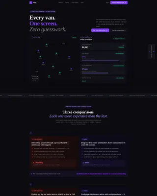 Mobile Salon & Spa Fleet Management Landing Page