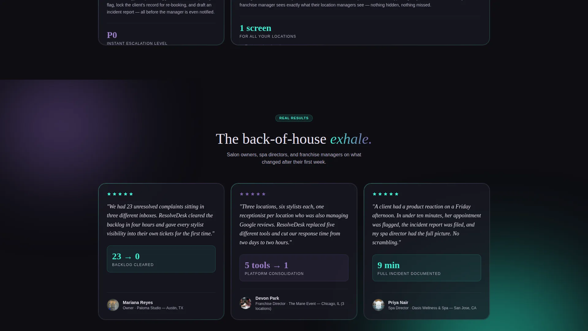 Salon & Spa Help Desk Landing Page Template