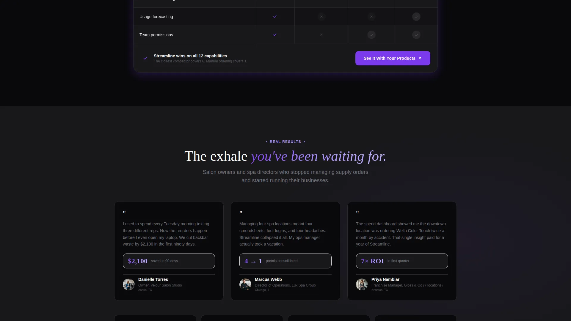 Salon & Spa Order Management Landing Page Template