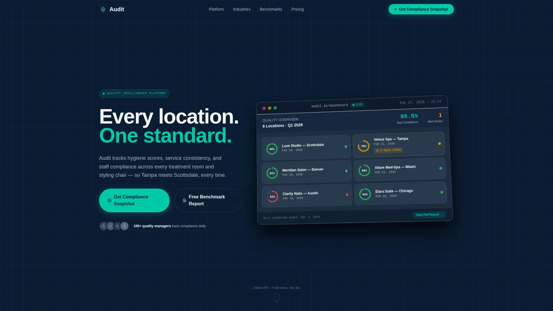Precision Salon Landing Page Template for Quality Management