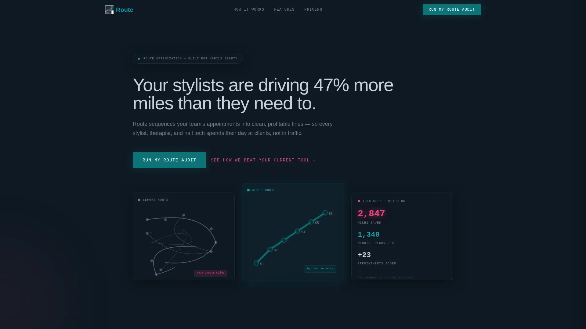 Salon & Spa Route Optimization Landing Page Template