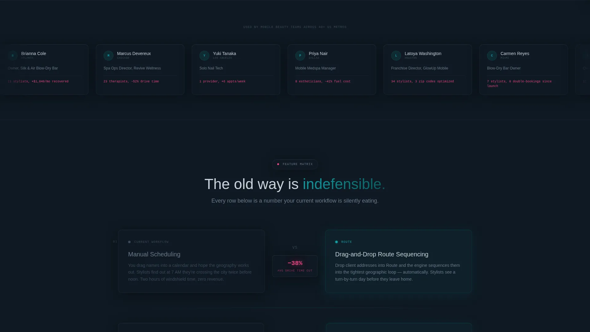 Salon & Spa Route Optimization Landing Page Template