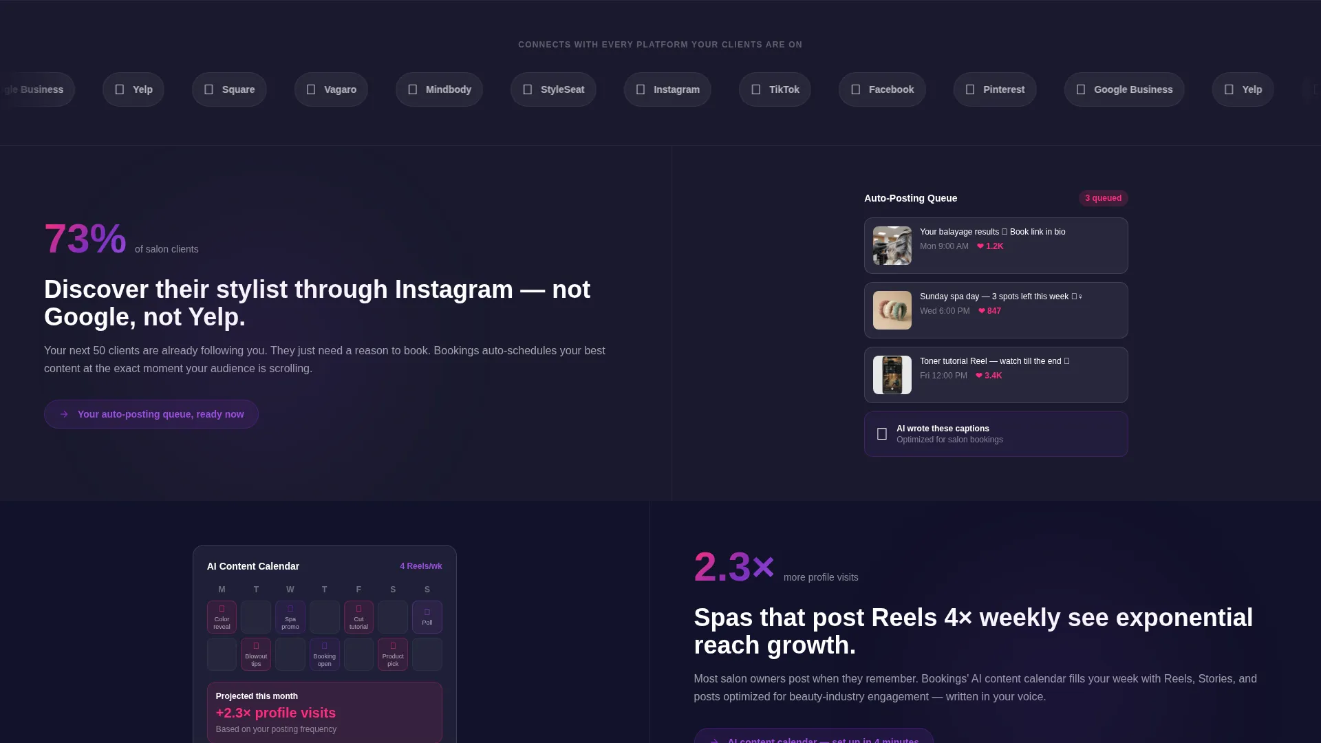 Salon & Spa Social Media App Landing Page Template