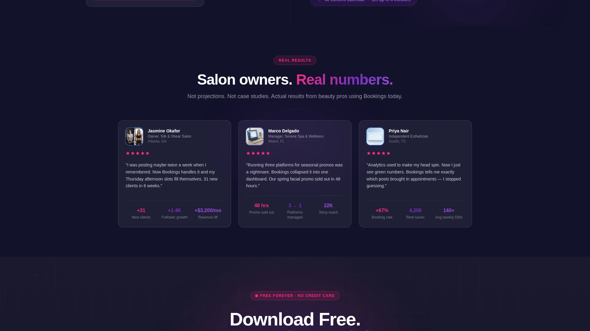 Salon & Spa Social Media App Landing Page Template
