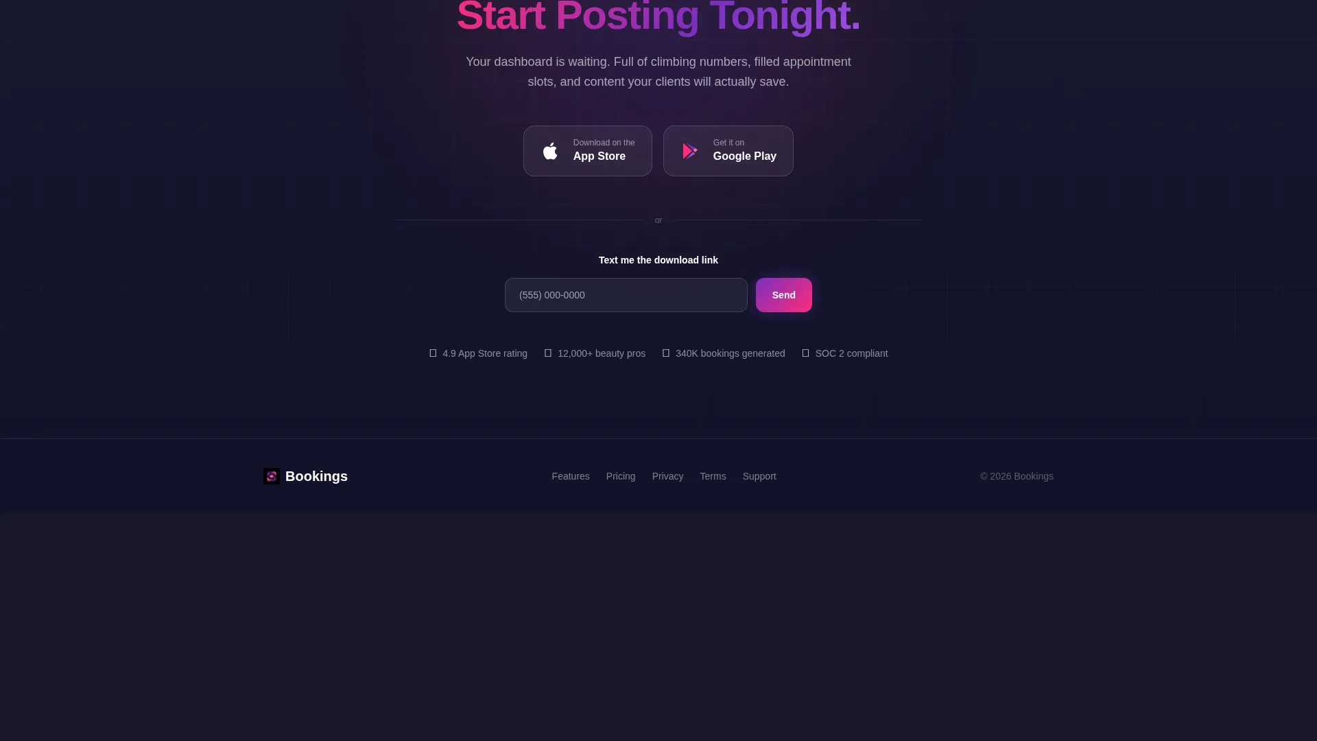 Salon & Spa Social Media App Landing Page Template