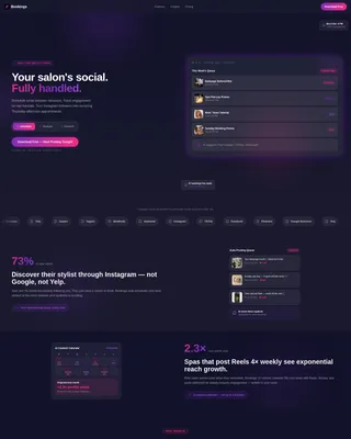 Salon & Spa Social Media App Landing Page Template