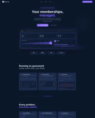 & Spa Subscription Management Landing Page Template