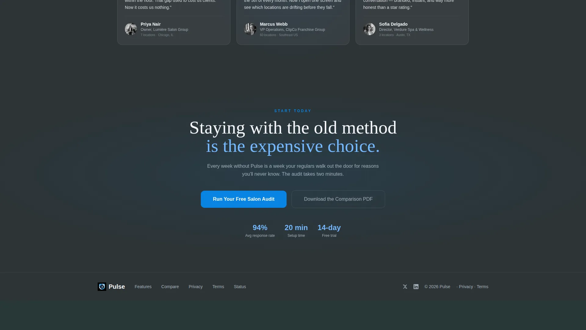 Salon & Spa Feedback Platform Landing Page Template