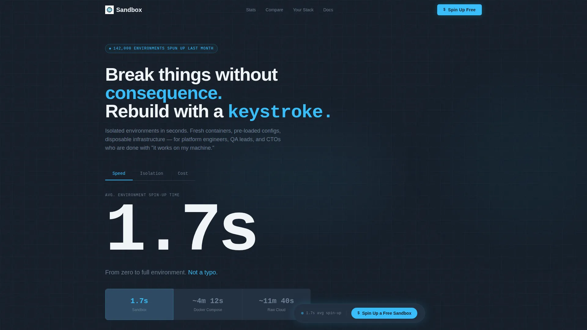 Developer Landing Page Template for Environment Platforms