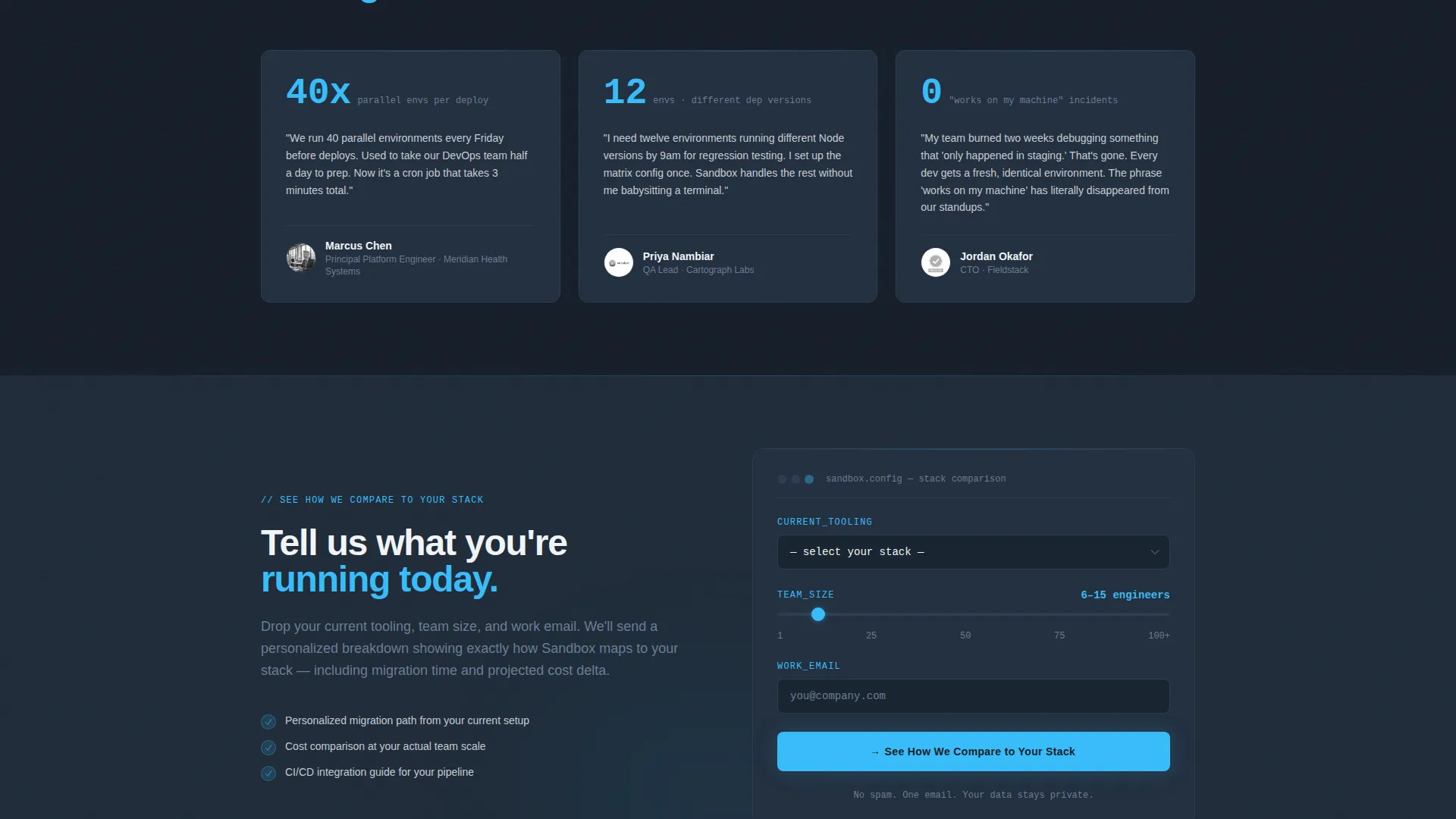 Developer Landing Page Template for Environment Platforms