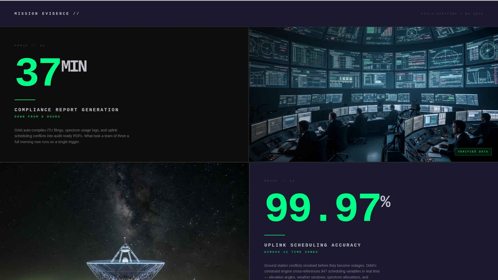Brutalist Satellite CRM Landing Page Template