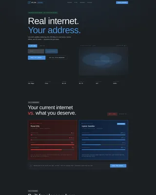 Satellite Internet Landing Page Template | Bento Grid