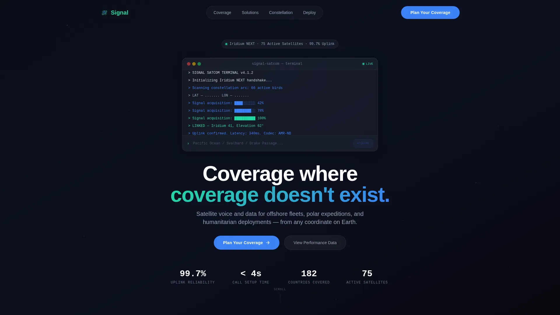 Satellite Phone Service Landing Page Template