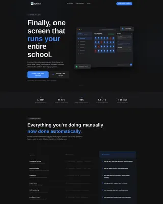 School Management Platform Landing Page Template