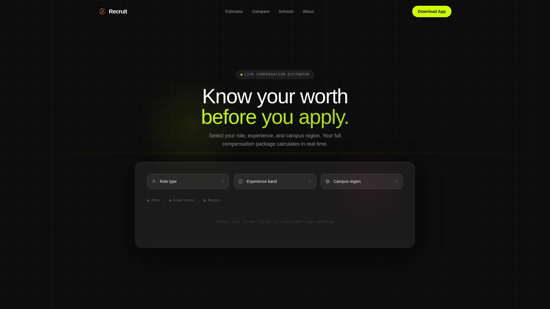 School Careers Landing Page with Salary Estimator