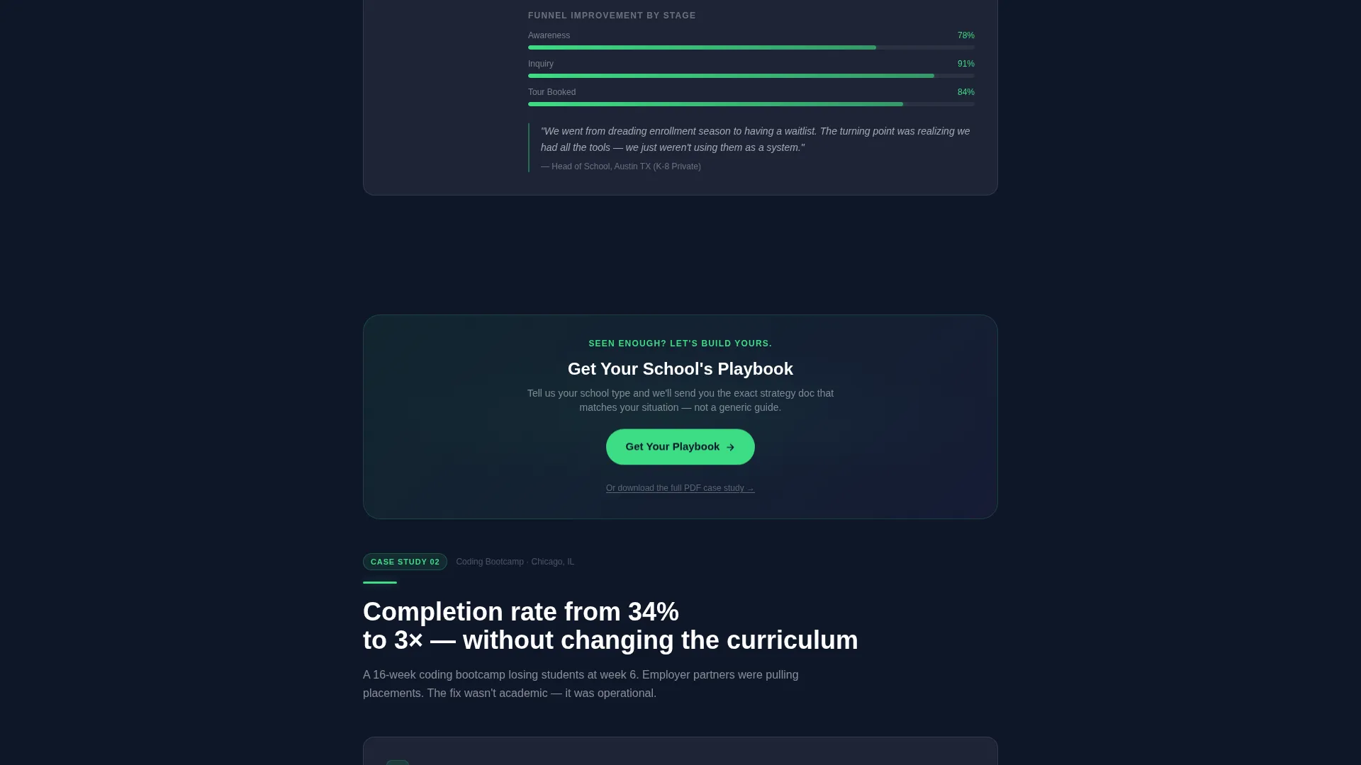 School & Academy Case Study Landing Page Template