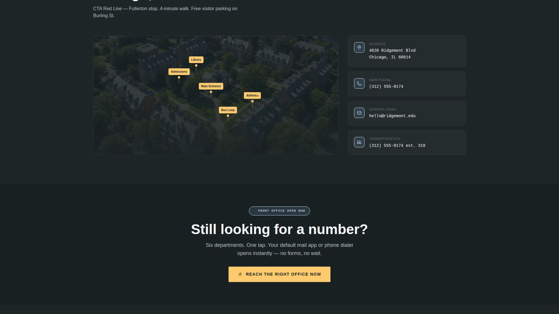 School & Academy Contact Landing Page Template