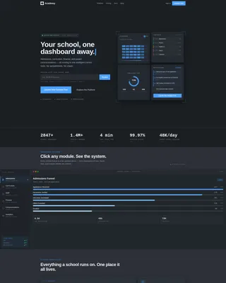 School Landing Page Template | Dashboard Pro Theme