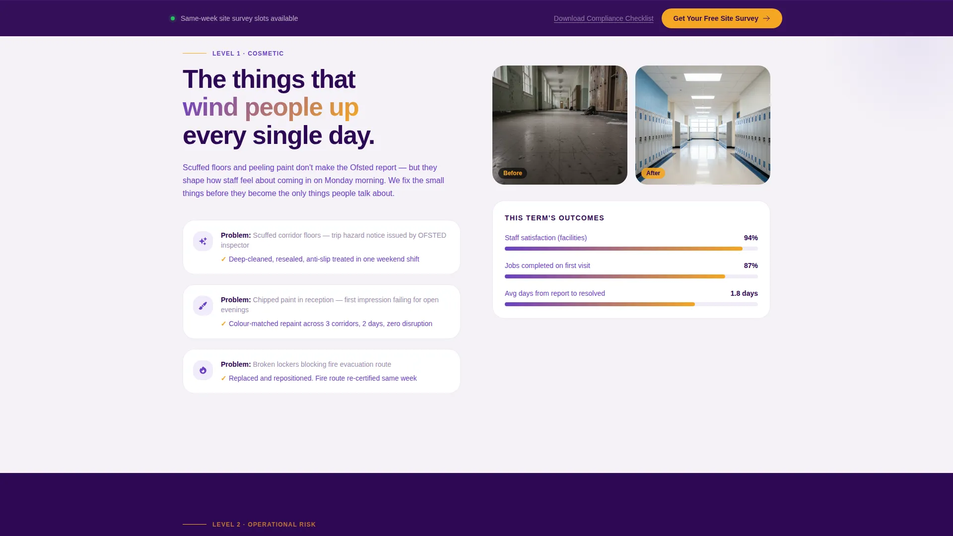 School & Academy Maintenance Landing Page Template