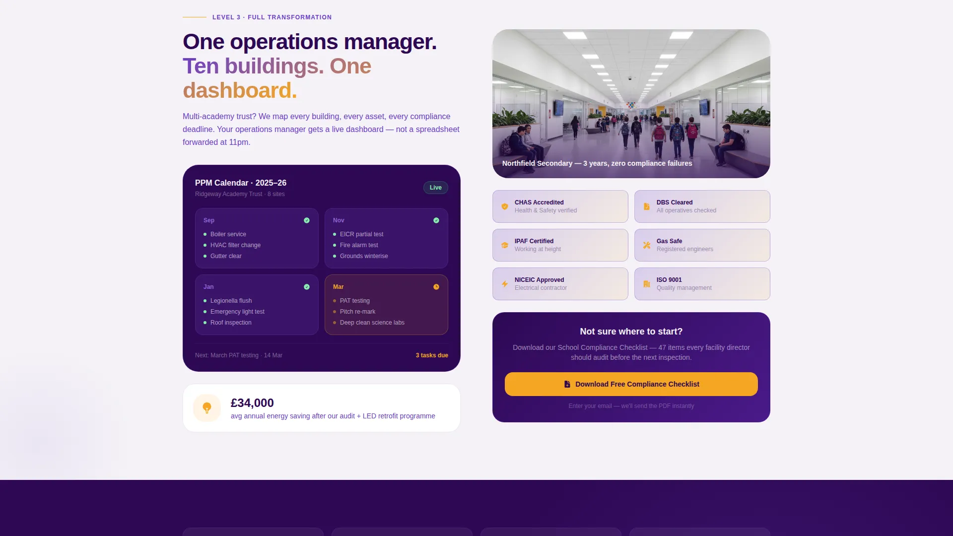 School & Academy Maintenance Landing Page Template