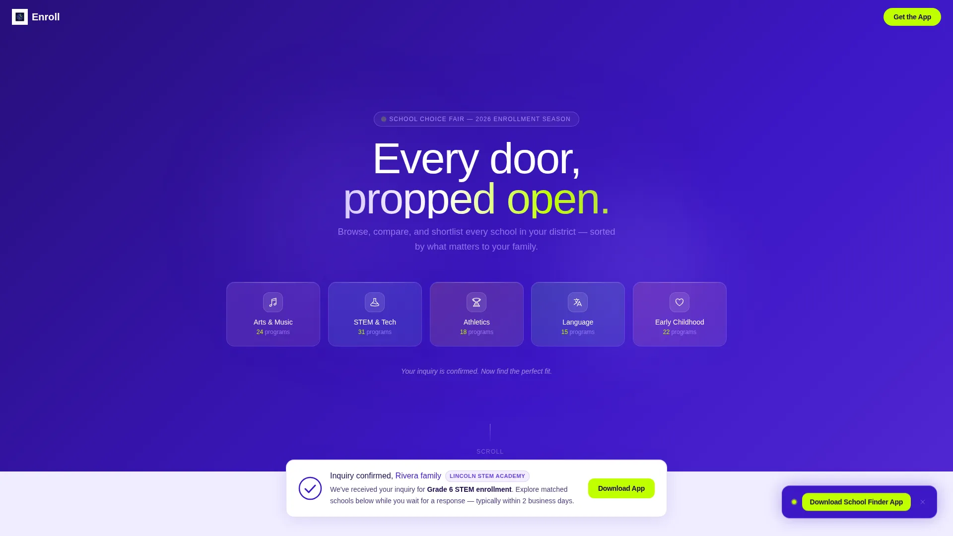 School Finder Comparison Table Landing Page Template
