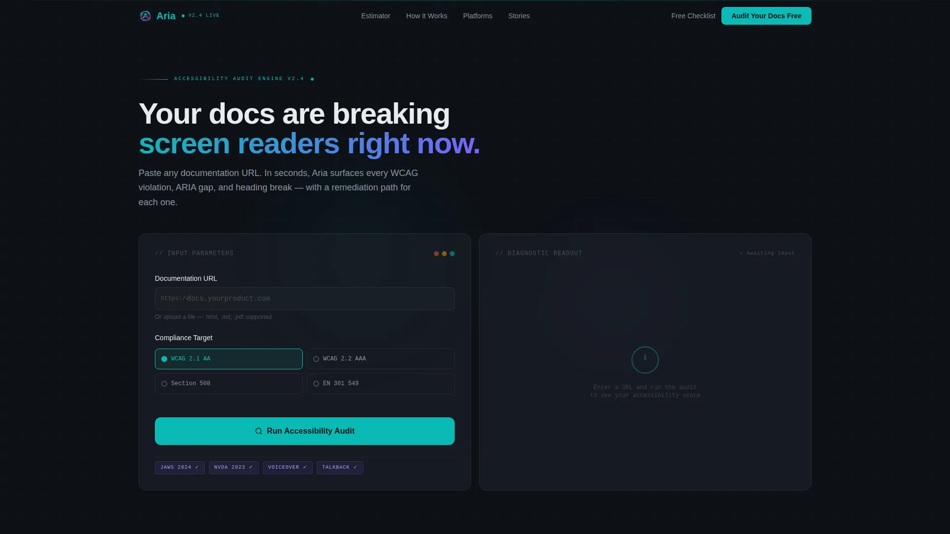 Accessible Documentation Landing Page Template