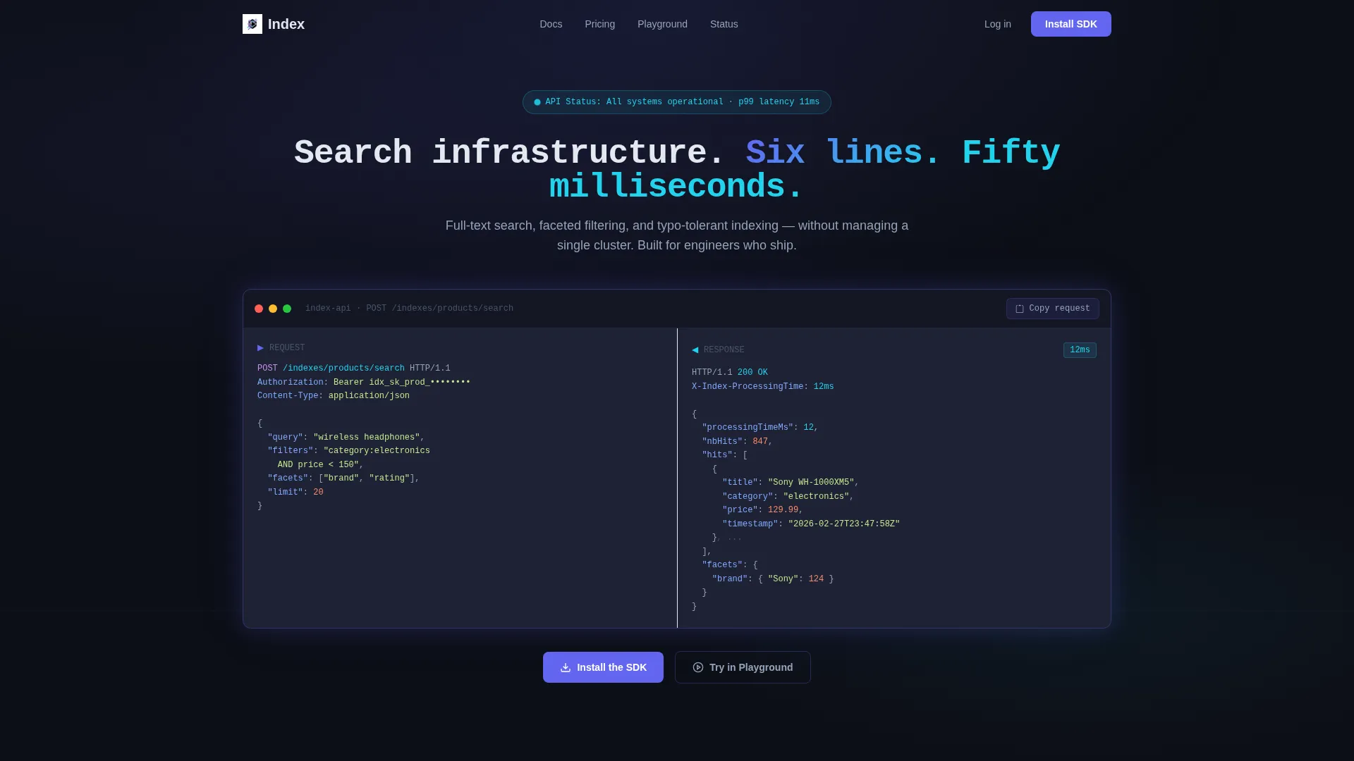 Lightning Search API Landing Page Template