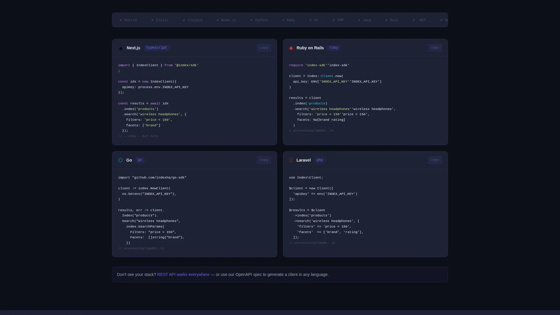 Lightning Search API Landing Page Template