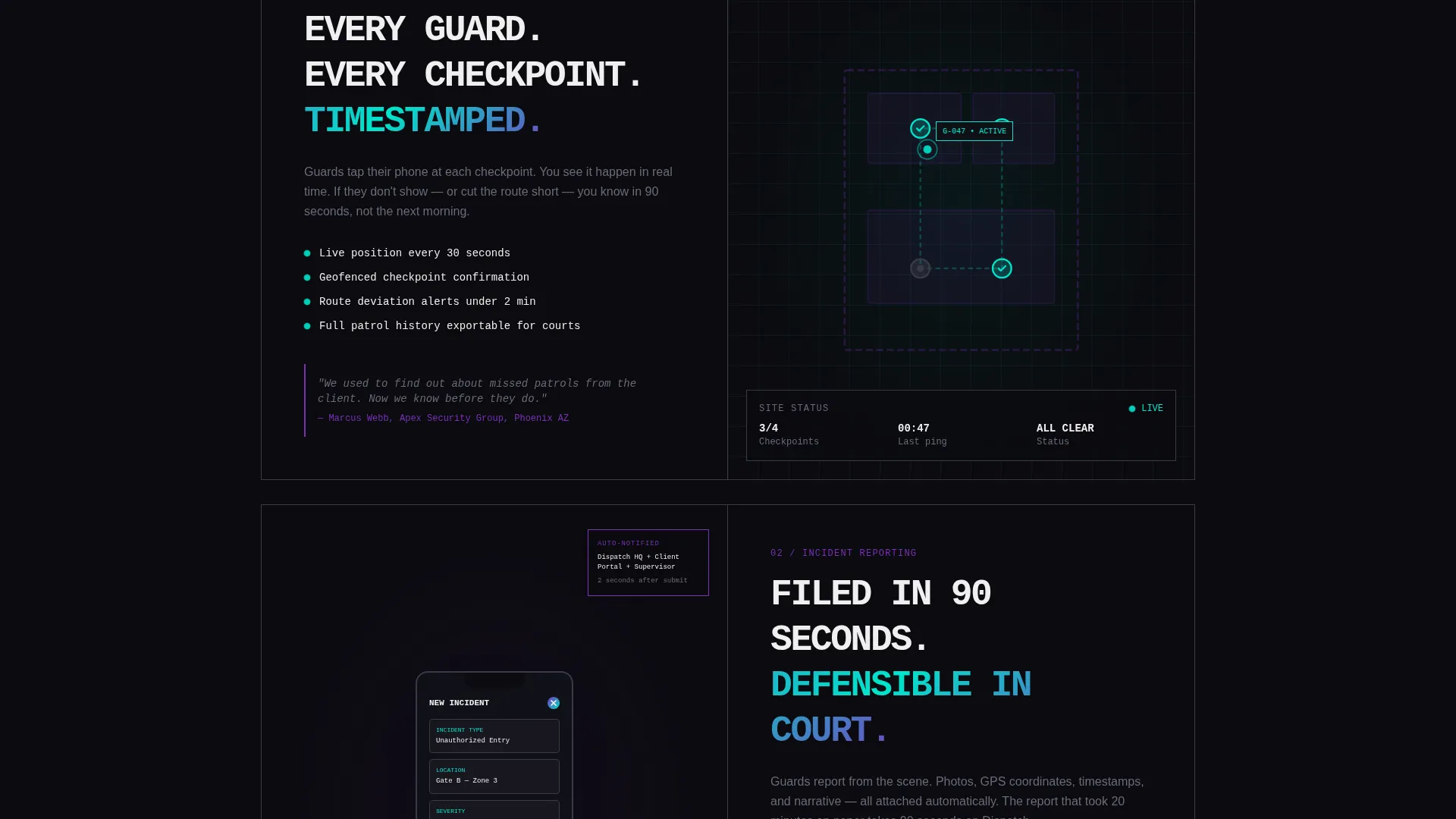 Security Guard Vertical SaaS Cost Calculator Website Template