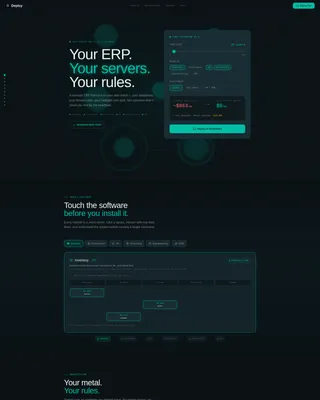 Self-Hosted ERP Landing Page Template