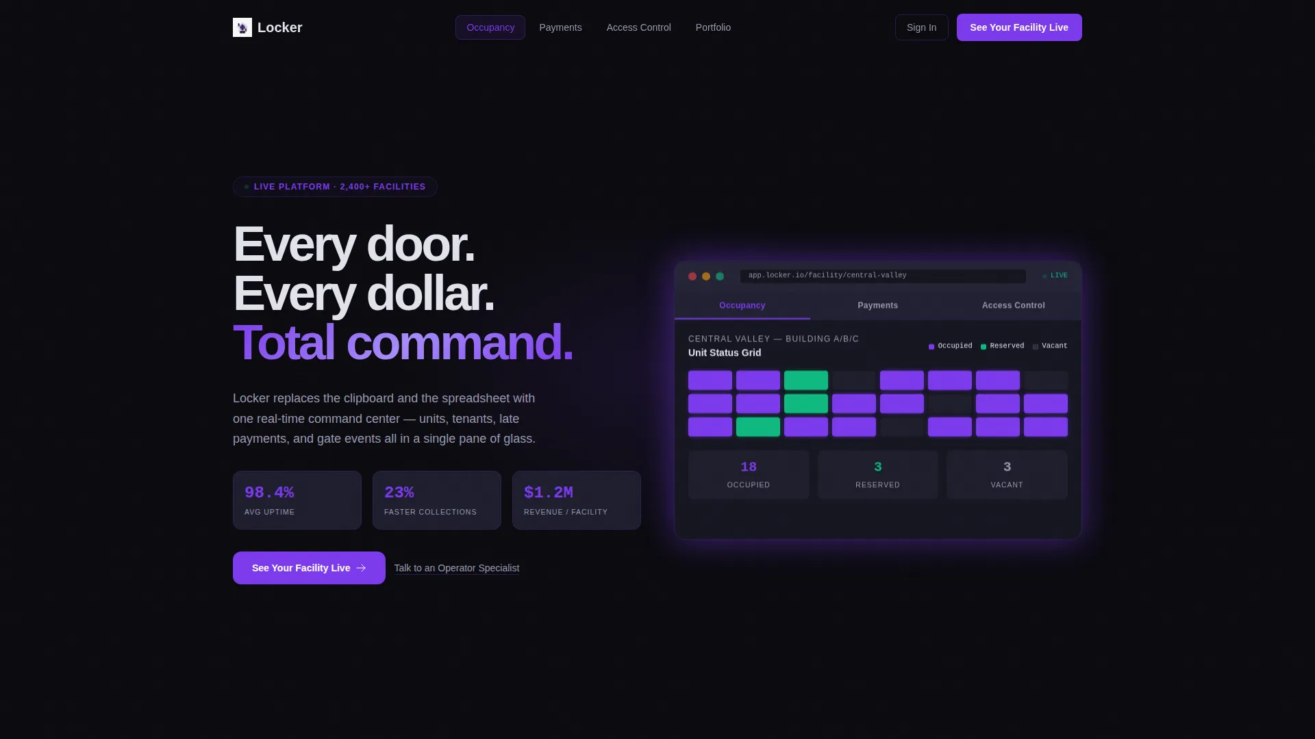 Self-Storage Vertical SaaS Professional Website Template