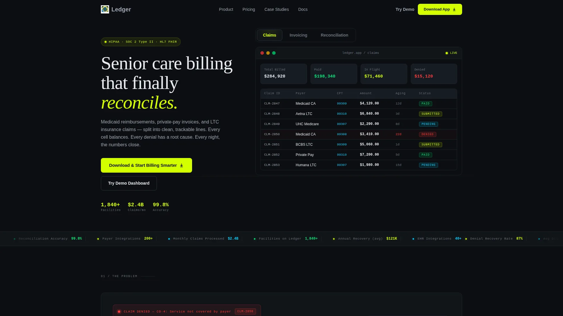 Senior Care Billing Landing Page Template