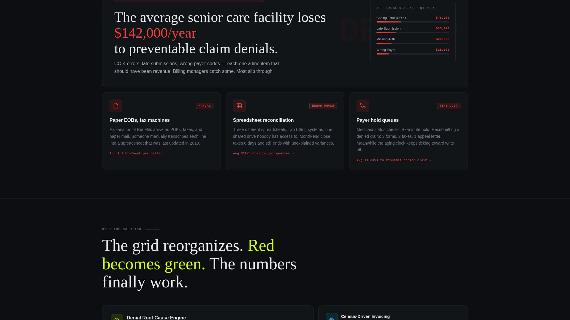 Senior Care Billing Landing Page Template