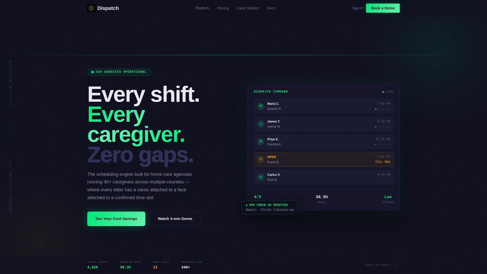 Senior Care Scheduling Software Landing Page Template