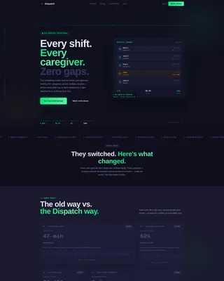 Senior Care Scheduling Software Landing Page Template