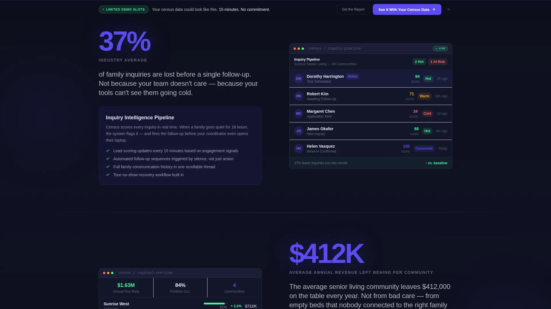 Senior Care CRM Landing Page Template