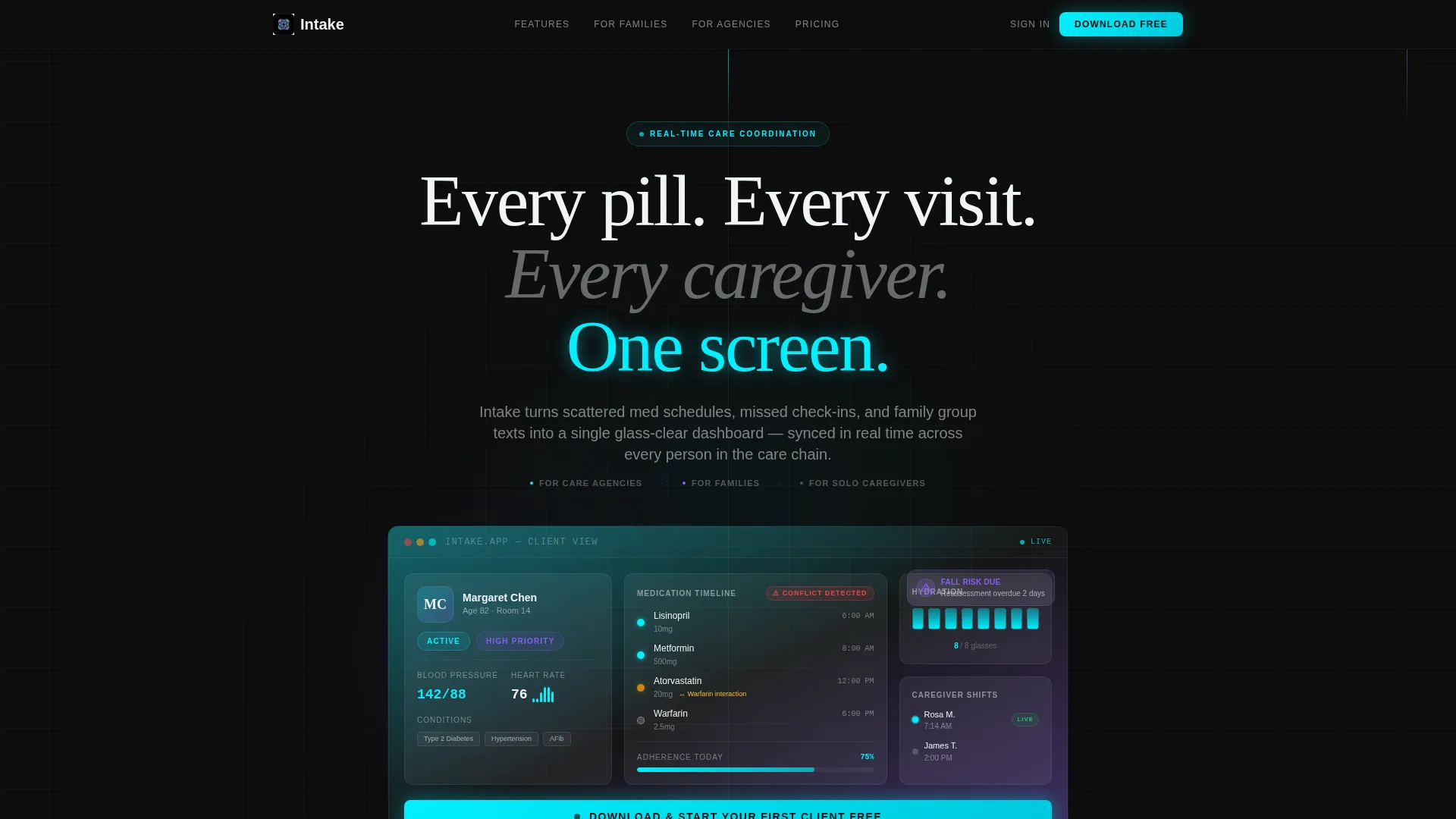 Senior Care Client Management Landing Page Template