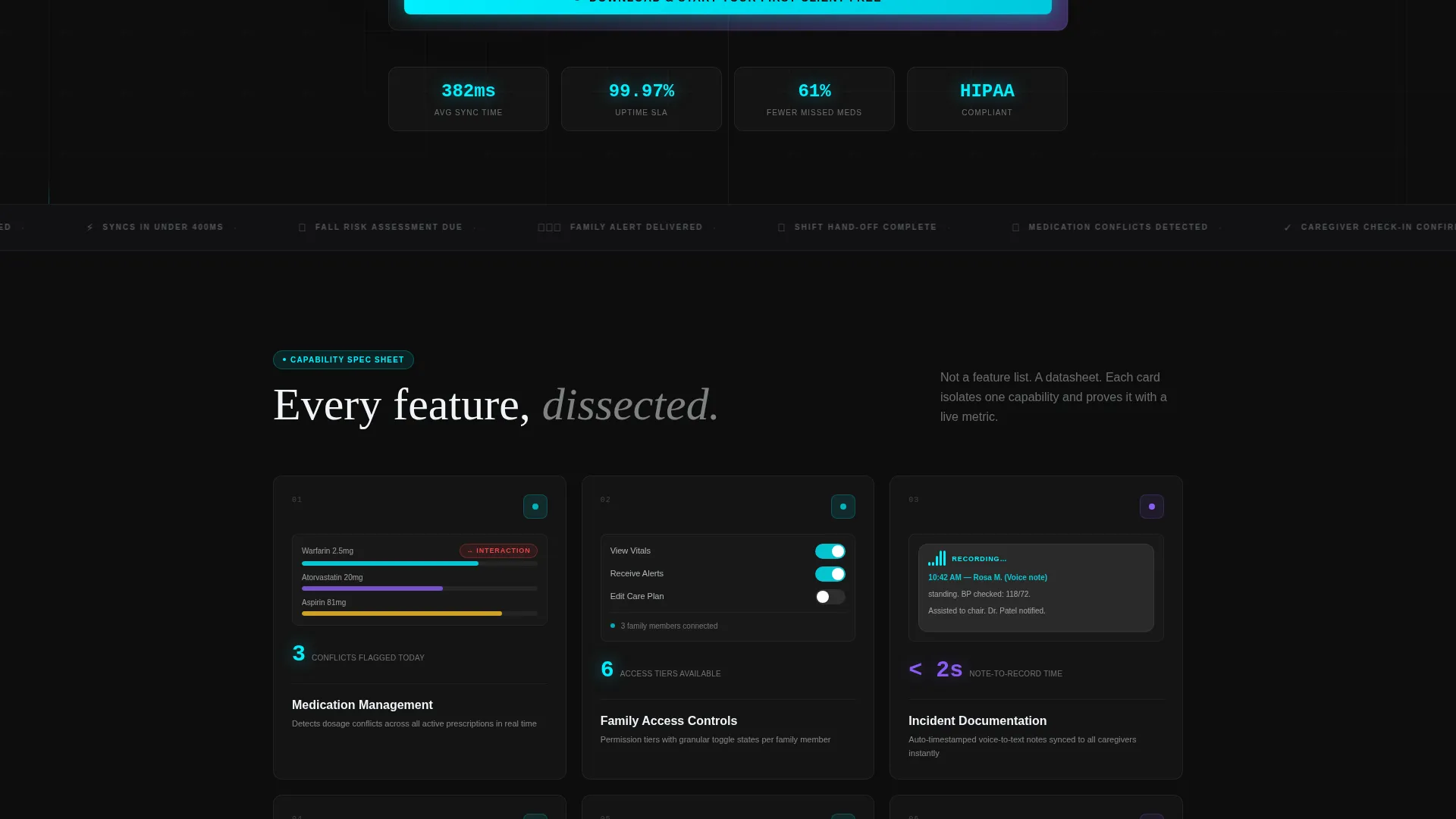 Senior Care Client Management Landing Page Template