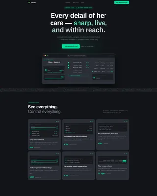 Intelligent Senior Care Client Portal Landing Page