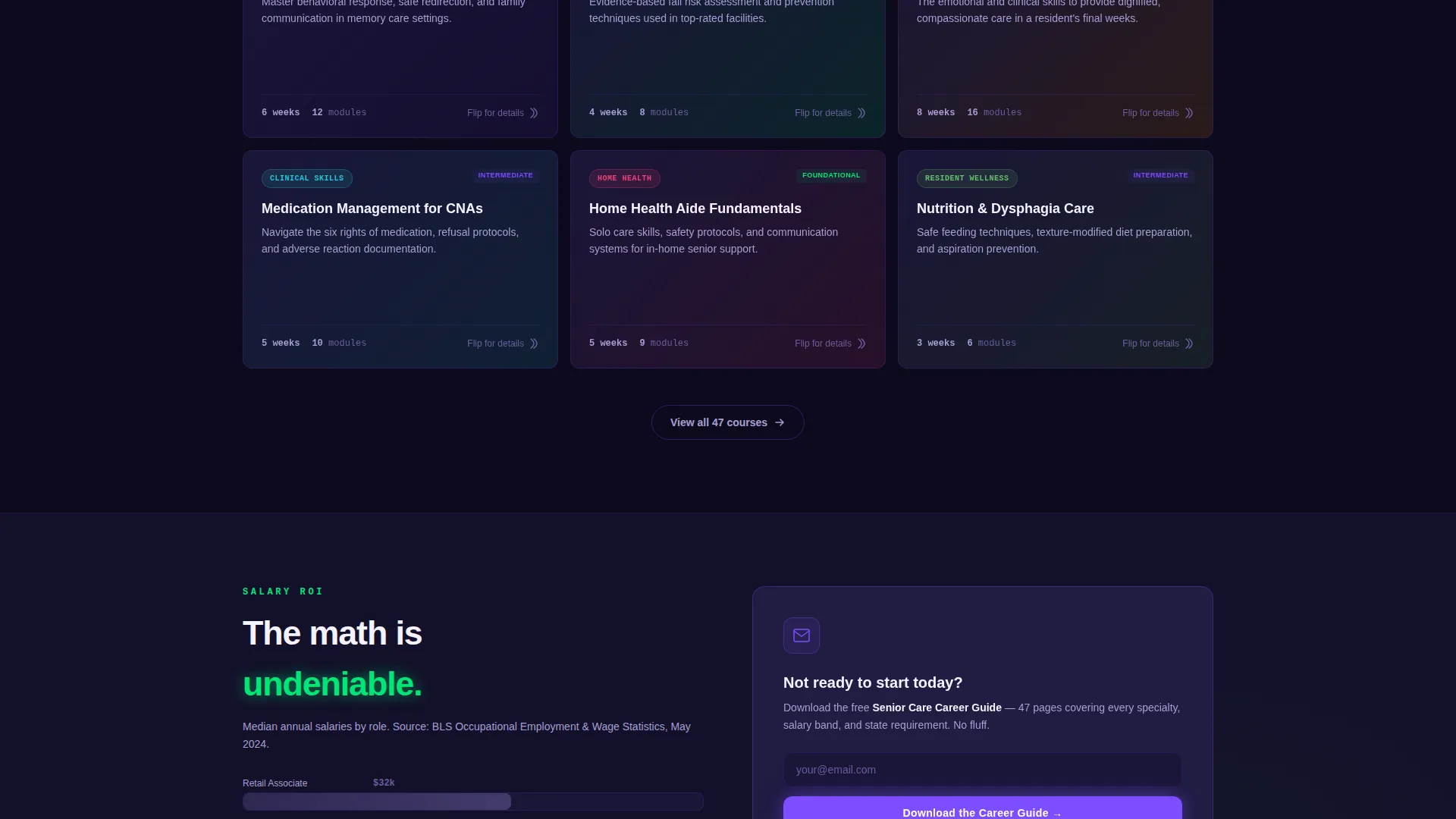 Senior Care Course & Training Landing Page Template