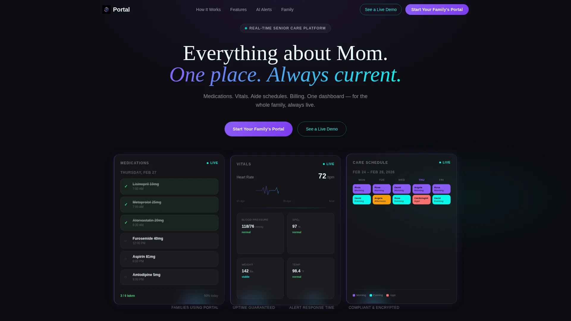 Senior Care Portal Landing Page Template